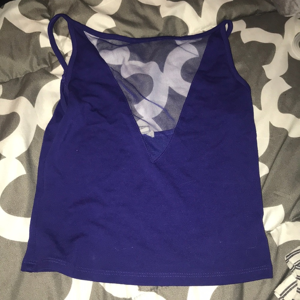 Mesh front crop top